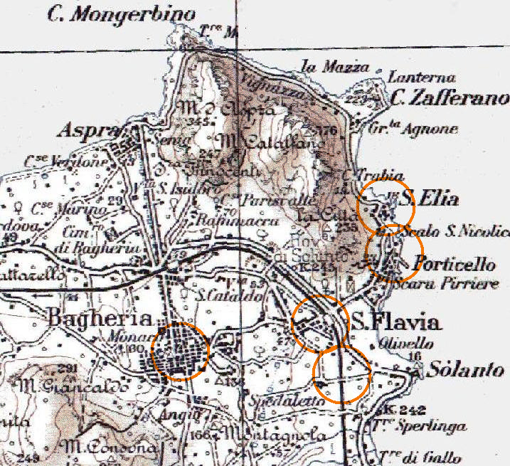 Map of Bagheria Peninsula